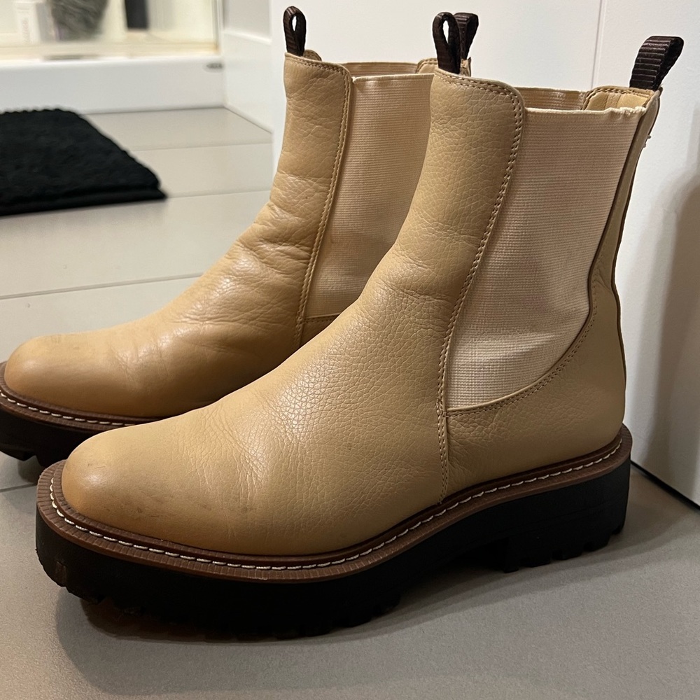 Sam Edelman Laguna Chelsea Boots Sesame Leather